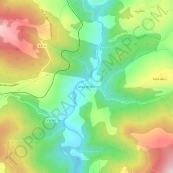 Aldea de Ebro topographic map, elevation, terrain