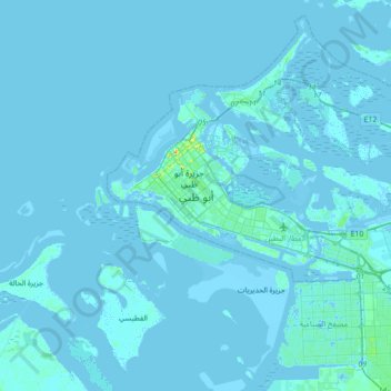 Abu Dhabi topographic map, elevation, terrain