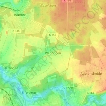 Wenzingen topographic map, elevation, terrain