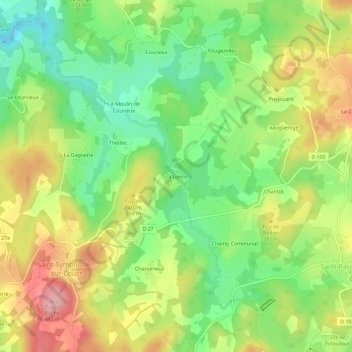 La Gorce topographic map, elevation, terrain