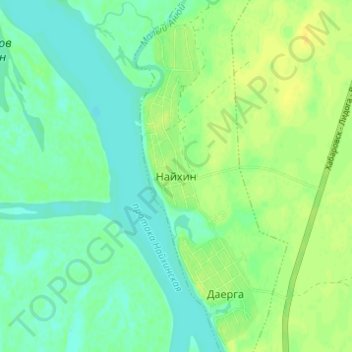 Naykhin topographic map, elevation, terrain