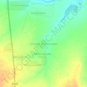 Turkapalli (Hussainsagar) topographic map, elevation, terrain