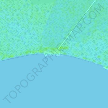 Playa Caimito topographic map, elevation, terrain