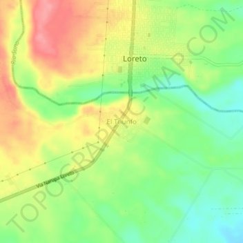 El Triunfo topographic map, elevation, terrain