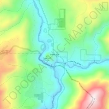 Somes Bar topographic map, elevation, terrain