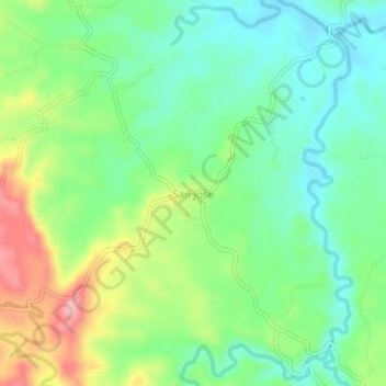 San Jose topographic map, elevation, terrain