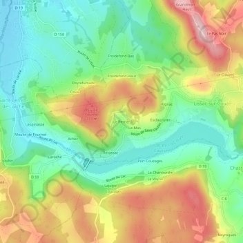 Le Perrier topographic map, elevation, terrain