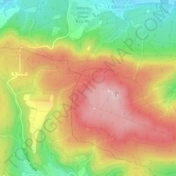 Ebene topographic map, elevation, terrain