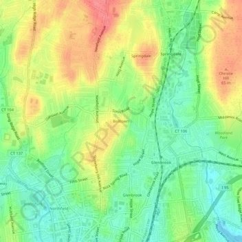 Belltown topographic map, elevation, terrain