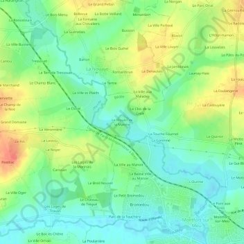 Le Moulin de la Marche topographic map, elevation, terrain