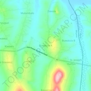 Buwalula A topographic map, elevation, terrain