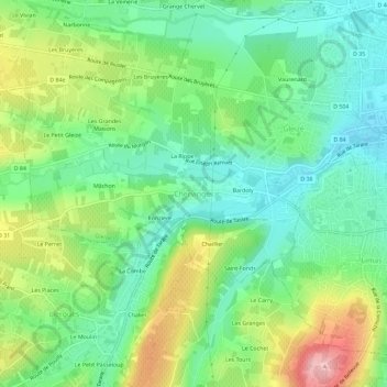 Chervinges topographic map, elevation, terrain