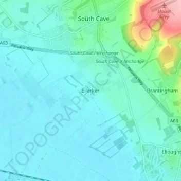 Ellerker topographic map, elevation, terrain