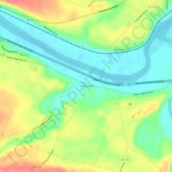 Auriesville topographic map, elevation, terrain