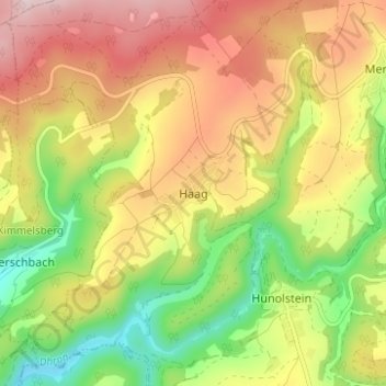 Haag topographic map, elevation, terrain
