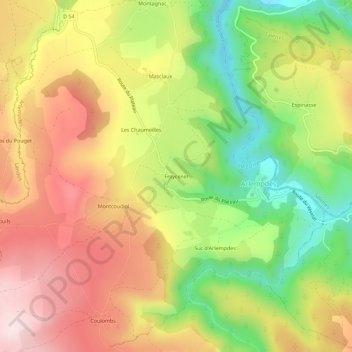Freycenet topographic map, elevation, terrain