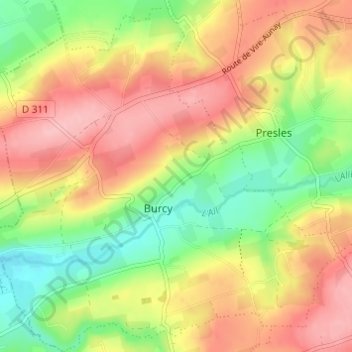 Le Douit topographic map, elevation, terrain