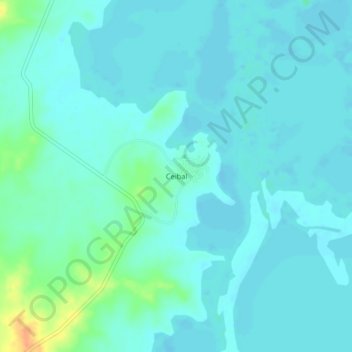 Ceibal topographic map, elevation, terrain