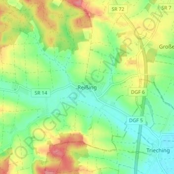 Reißing topographic map, elevation, terrain