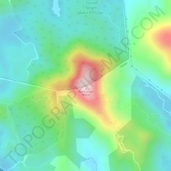 Bukit Panchor topographic map, elevation, terrain