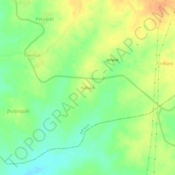 Kebad topographic map, elevation, terrain