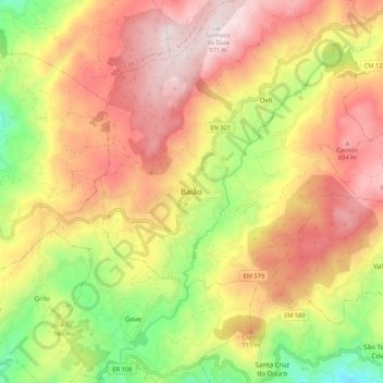 Baião topographic map, elevation, terrain