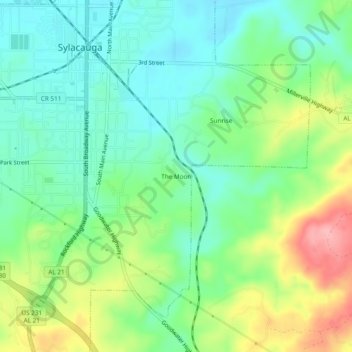 The Moon topographic map, elevation, terrain