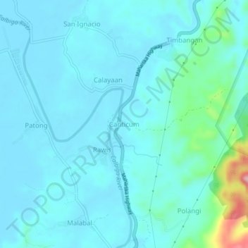 Canticum topographic map, elevation, terrain