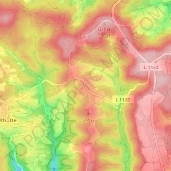 Ebni topographic map, elevation, terrain