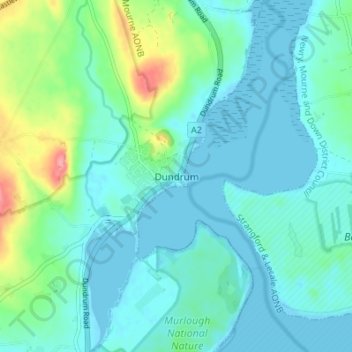 Dundrum topographic map, elevation, terrain