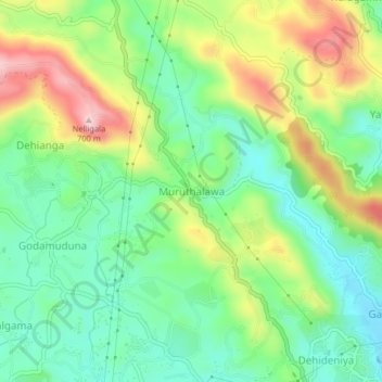Muruthalawa topographic map, elevation, terrain