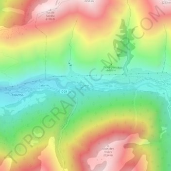 Garòs topographic map, elevation, terrain