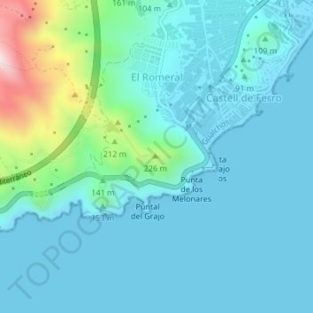 Faro de Castell de Ferro topographic map, elevation, terrain