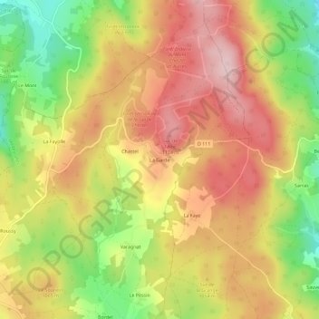 La Garde topographic map, elevation, terrain