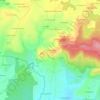 La Petite Grange topographic map, elevation, terrain
