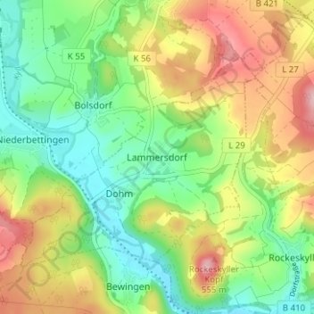Lammersdorf topographic map, elevation, terrain