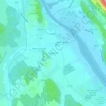 Mollard-Viret topographic map, elevation, terrain