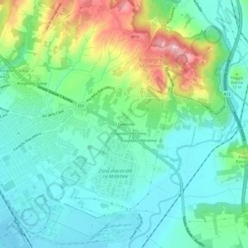 Il Giardino topographic map, elevation, terrain