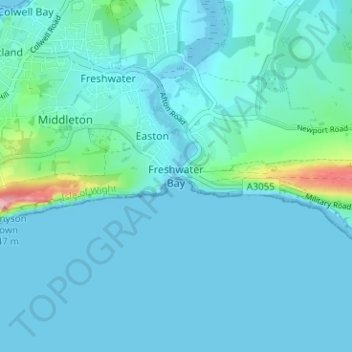 Freshwater Bay topographic map, elevation, terrain