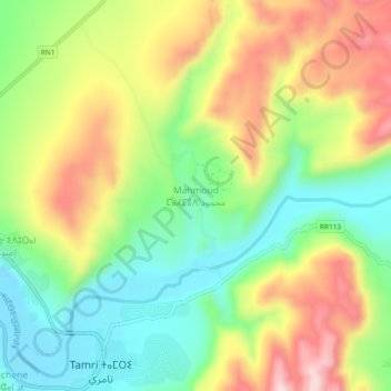 Mahmoud topographic map, elevation, terrain