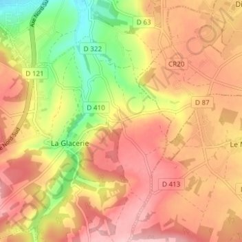 La Croix Luce topographic map, elevation, terrain