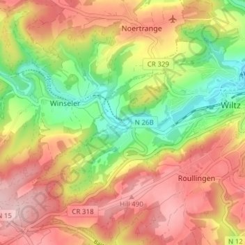 Lameschmillen topographic map, elevation, terrain