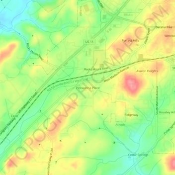 Pickwatina Place topographic map, elevation, terrain