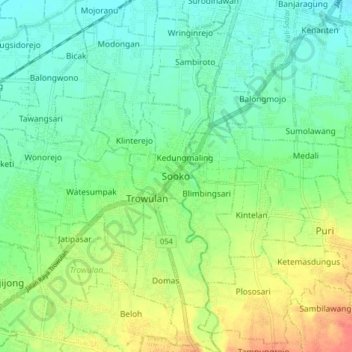 Sooko topographic map, elevation, terrain