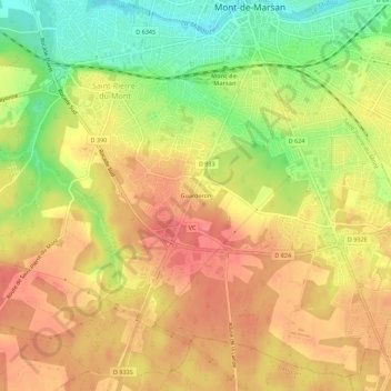 Guarderon topographic map, elevation, terrain