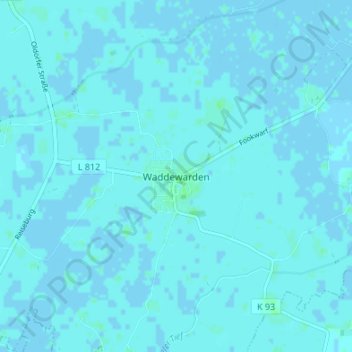 Waddewarden topographic map, elevation, terrain