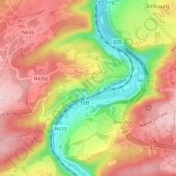 Sur-le-Mont topographic map, elevation, terrain