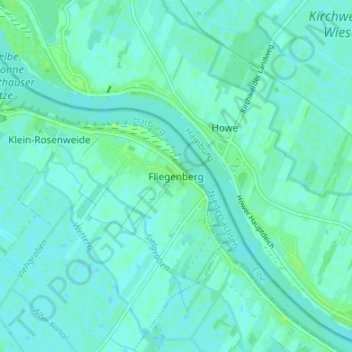 Fliegenberg topographic map, elevation, terrain