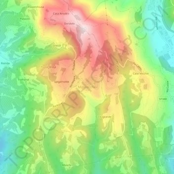 Montecchio topographic map, elevation, terrain