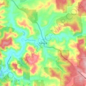 Balingup topographic map, elevation, terrain